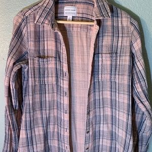 Melrose & Market Pink Plaid Shirt